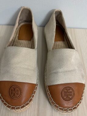 Tory Burch Women’s Canvas Espadrille Slip-On - Cream & Tan